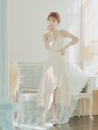 画像3: XSサイズあり【ROBE de FLEURS/ローブドフルール】ラメチェックツイード/ オーガンジー/ ロング/ セットアップ/ 裾フリル/ ロングドレス/ キャバドレス[OF2] (3)