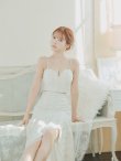 画像4: XSサイズあり【ROBE de FLEURS/ローブドフルール】ラメチェックツイード/ オーガンジー/ ロング/ セットアップ/ 裾フリル/ ロングドレス/ キャバドレス[OF2] (4)