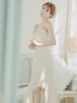 画像5: XSサイズあり【ROBE de FLEURS/ローブドフルール】ラメチェックツイード/ オーガンジー/ ロング/ セットアップ/ 裾フリル/ ロングドレス/ キャバドレス[OF2] (5)