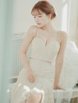 画像6: XSサイズあり【ROBE de FLEURS/ローブドフルール】ラメチェックツイード/ オーガンジー/ ロング/ セットアップ/ 裾フリル/ ロングドレス/ キャバドレス[OF2] (6)