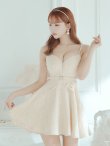 画像5: XSサイズあり【ROBE de FLEURS/ローブドフルール】サイドシアー/ フロントジップ/ ビジュー/ フレア/ ミニドレス/ キャバドレス[OF2] (5)