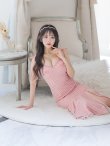 画像11: 【ROBE de FLEURS/ローブドフルール】ショルダーリボン/ ギンガムチェック/ マーメイド/ ミディアムドレス/ キャバドレス[OF2] (11)