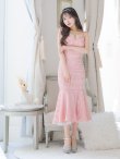画像13: 【ROBE de FLEURS/ローブドフルール】ショルダーリボン/ ギンガムチェック/ マーメイド/ ミディアムドレス/ キャバドレス[OF2] (13)