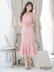 画像16: 【ROBE de FLEURS/ローブドフルール】ショルダーリボン/ ギンガムチェック/ マーメイド/ ミディアムドレス/ キャバドレス[OF2] (16)