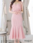 画像17: 【ROBE de FLEURS/ローブドフルール】ショルダーリボン/ ギンガムチェック/ マーメイド/ ミディアムドレス/ キャバドレス[OF2] (17)