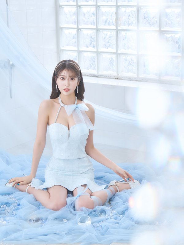 画像20: XSサイズあり【ROBE de FLEURS/ローブドフルール】オーガンジー/ リボンチョーカー/ アイドル/ セットアップ/ ミニドレス/ キャバドレス[OF08] (20)