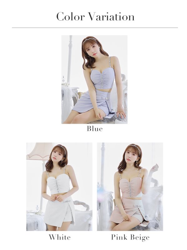 画像26: XSサイズあり【ROBE de FLEURS/ローブドフルール】バストビジュー/ ギャザー/ リッチ/ セットアップ/ ミニドレス/ キャバドレス[OF08] (26)