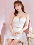 画像3: XSサイズあり【ROBE de FLEURS/ローブドフルール】バストジップ/ サイドリボン/ スパークル/ フレア/ ミニドレス/ キャバドレス[OF2] (3)
