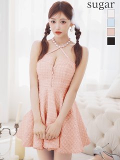 【ROBE de FLEURS/ローブドフルール】ビジュー/ バストジップ/ タイト/ ミニドレス/ キャバドレス