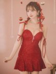 画像19: XSサイズあり【ROBE de FLEURS/ローブドフルール】リボン/ ラメニット/ バストジッパー/ フレア/ ドリーミー/ ミニドレス/ キャバドレス[OF2] (19)