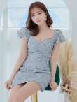 画像4: XSサイズあり【ROBE de FLEURS/ローブドフルール】スパンコール付き刺繍レース/ パフスリーブ/ 台形スカート/ ビジュー/ パール/ ミニドレス/ キャバドレス[OF2] (4)