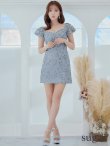 画像8: XSサイズあり【ROBE de FLEURS/ローブドフルール】スパンコール付き刺繍レース/ パフスリーブ/ 台形スカート/ ビジュー/ パール/ ミニドレス/ キャバドレス[OF2] (8)