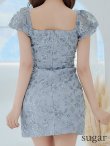 画像10: XSサイズあり【ROBE de FLEURS/ローブドフルール】スパンコール付き刺繍レース/ パフスリーブ/ 台形スカート/ ビジュー/ パール/ ミニドレス/ キャバドレス[OF2] (10)