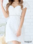 画像29: XSサイズあり【ROBE de FLEURS/ローブドフルール】スパンコール付き刺繍レース/ パフスリーブ/ 台形スカート/ ビジュー/ パール/ ミニドレス/ キャバドレス[OF2] (29)