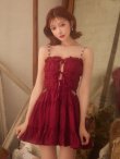 ワインレッド　モデル：明日花キララ　身長：162cm サイズ：Sサイズ