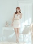 画像3: XSサイズあり【ROBE de FLEURS/ローブドフルール】セットアップ/ラメツイード/ スパンコール/ フリル/ タイト/ ミニドレス/ キャバドレス[OF2] (3)