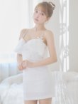 画像15: XSサイズあり【ROBE de FLEURS/ローブドフルール】バストフリル/ ラブリー/ ミニリボン/ キャミソール/ タイト/ ミニドレス/ キャバドレス[OF2] (15)
