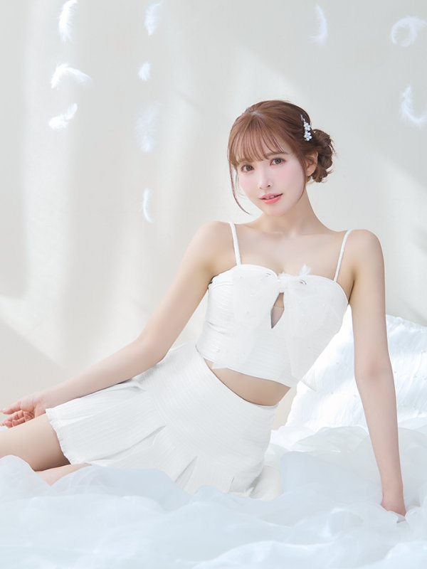 画像22: XSサイズあり【ROBE de FLEURS/ローブドフルール】ドリーミーパール/ チュールリボン/ セットアップ/ フレア/ ミニドレス/ キャバドレス[OF08] (22)