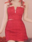 画像43: 【かずは/関西コレクション着用】XSサイズあり【ROBE de FLEURS/ローブドフルール】スパンコール/ 刺繍レース/ フロントジップ/ キャミソール/ ショルダービジュー/ 台形スカート/ セットアップ/ ミニドレス/ キャバドレス[OF2]【一部予約商品/6月下旬発送予定】 (43)