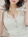 画像21: XSサイズあり【ROBE de FLEURS/ローブドフルール】肩リボン/ 総レース/ ベルト/ ノースリーブ/ マーメイド/ ワンピース/ ミニドレス/ キャバドレス[OF2] (21)