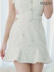 画像22: XSサイズあり【ROBE de FLEURS/ローブドフルール】肩リボン/ 総レース/ ベルト/ ノースリーブ/ マーメイド/ ワンピース/ ミニドレス/ キャバドレス[OF2] (22)