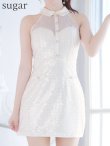 画像15: XSサイズあり【ROBE de FLEURS/ローブドフルール】襟付き/ ビーズ/ スパンコール/ ホルターネック/ ミニドレス/ キャバドレス[OF2] (15)