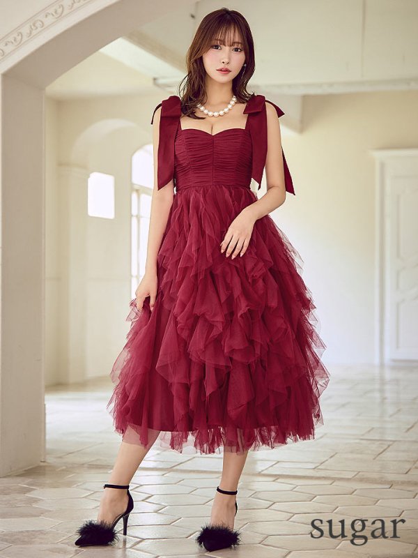 レッド　モデル：きほ　身長：169cm　着用サイズ：Sサイズ