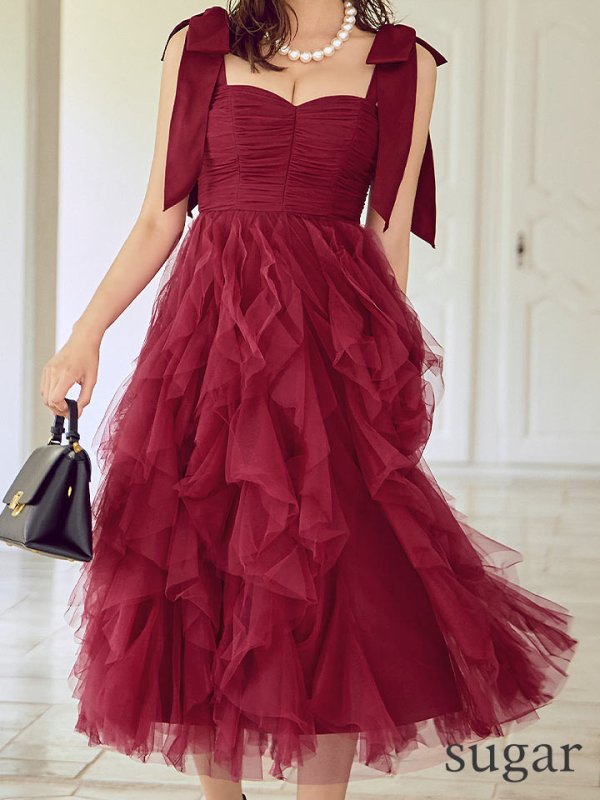 レッド　モデル：きほ　身長：169cm　着用サイズ：Sサイズ