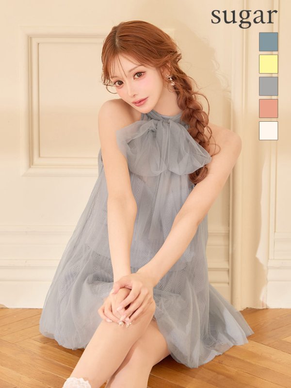 ブルー　モデル：明日花キララ　身長：162cm 着用サイズ：Sサイズ