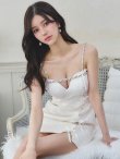 画像5: XSサイズあり【ROBE de FLEURS/ローブドフルール】ビジューライン/ リボン/ ラメ/ ガーリー/ タイト/ ミニドレス/ キャバドレス[OF2] (5)