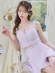 画像5: XSサイズあり【ROBE de FLEURS/ローブドフルール】センタービジューボタン/ ノースリーブ/ セットアップ/ フレア/ ミニドレス/ キャバドレス[OF2] (5)