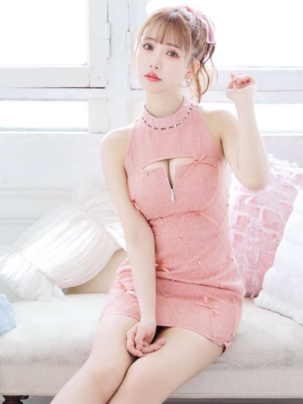 画像9: XSサイズあり【ROBE de FLEURS/ローブドフルール】バレエコアランダム/ スイート/ ミニリボン/ フレア/ ミニドレス/ キャバドレス[OF2] (9)