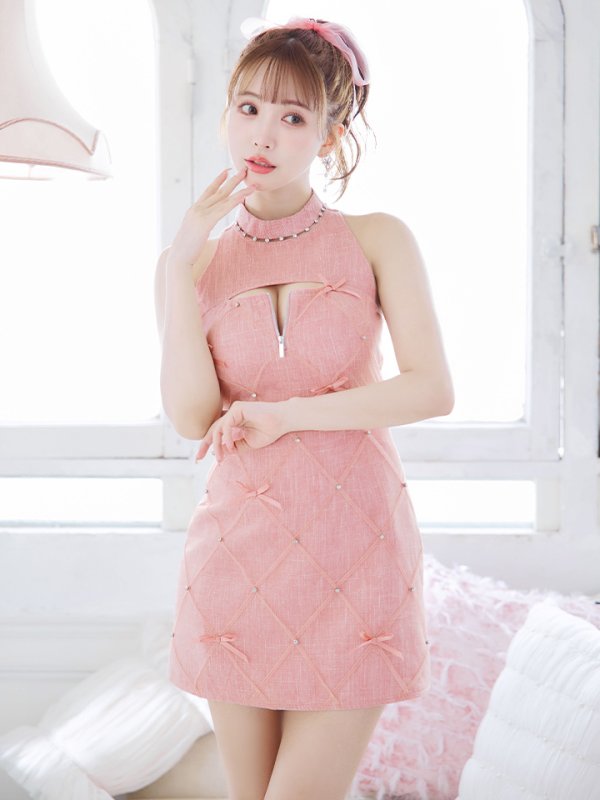 画像12: XSサイズあり【ROBE de FLEURS/ローブドフルール】バレエコアランダム/ スイート/ ミニリボン/ フレア/ ミニドレス/ キャバドレス[OF2] (12)