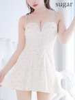 画像8: XSサイズあり【ROBE de FLEURS/ローブドフルール】バストカット/ ビジュー/ スパンコール/ サテン/ キャミソール/ フレア/ ミニドレス/ キャバドレス[OF2] (8)