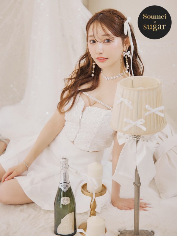 画像4: 【はんな/関西コレクション着用】XSサイズあり【ROBE de FLEURS/ローブドフルール】ラメツイード/ リボンチュール/ ドリーミー/ フレア/ ミニドレス/ キャバドレス[OF08] (4)