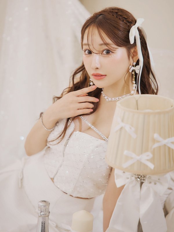 画像9: 【はんな/関西コレクション着用】XSサイズあり【ROBE de FLEURS/ローブドフルール】ラメツイード/ リボンチュール/ ドリーミー/ フレア/ ミニドレス/ キャバドレス[OF08] (9)