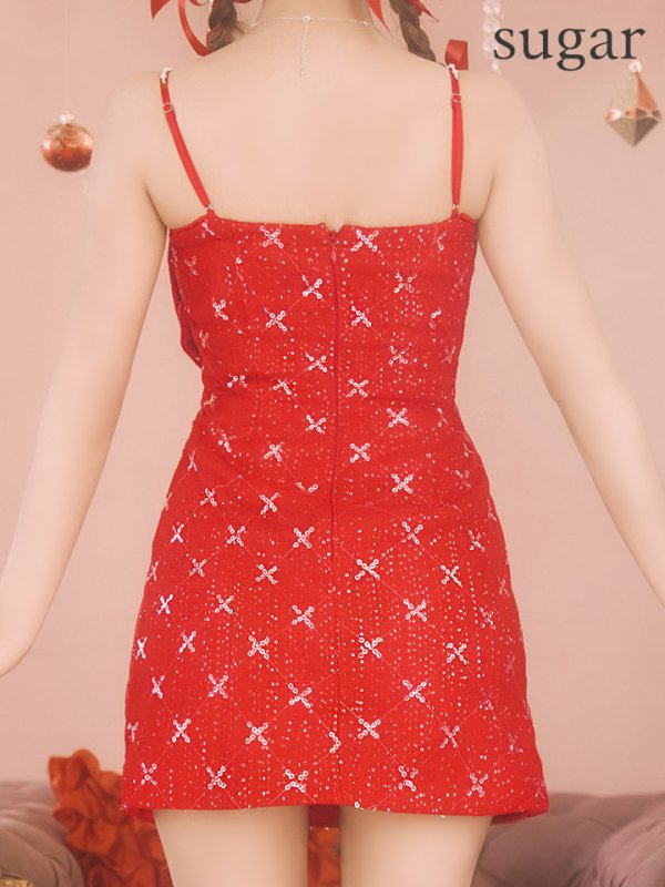 画像31: XSサイズあり【ROBE de FLEURS/ローブドフルール】ビッグリボン/ スパンコール/ ツイード/ キャミソール/ タイト/ ミニドレス/ キャバドレス[OF08] (31)