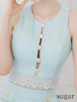 画像10: XSサイズあり【ROBE de FLEURS/ローブドフルール】 セットアップ/ フロントゴールド/ ボタン/ ノースリーブ/ リボン/ ツイード/ フレア/ ミニドレス/ キャバドレス[OF2] (10)