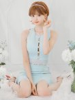 画像3: XSサイズあり【ROBE de FLEURS/ローブドフルール】 セットアップ/ フロントゴールド/ ボタン/ ノースリーブ/ リボン/ ツイード/ フレア/ ミニドレス/ キャバドレス[OF2] (3)