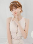 画像16: XSサイズあり【ROBE de FLEURS/ローブドフルール】 セットアップ/ フロントゴールド/ ボタン/ ノースリーブ/ リボン/ ツイード/ フレア/ ミニドレス/ キャバドレス[OF2] (16)