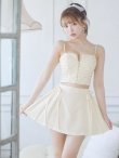 画像7: XSサイズあり【ROBE de FLEURS/ローブドフルール】 セットアップ/ キャミソール/ビジュー/ リボン/ フロントジップ/ ツイード/ フレア/ ミニドレス/ キャバドレス[OF2] (7)