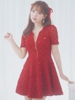 画像34: XSサイズあり【ROBE de FLEURS/ローブドフルール】シースルーレース/ ビジュー/ バストジップ/ 袖あり/ 半袖/ フレア/ ミニドレス/ キャバドレス[OF2]【一部予約商品/5月中旬発送予定】 (34)