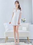 画像13: XSサイズあり【ROBE de FLEURS/ローブドフルール】シースルーレース/ ビジュー/ バストジップ/ 袖あり/ 半袖/ フレア/ ミニドレス/ キャバドレス[OF2]【一部予約商品/5月中旬発送予定】 (13)