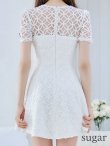 画像15: XSサイズあり【ROBE de FLEURS/ローブドフルール】シースルーレース/ ビジュー/ バストジップ/ 袖あり/ 半袖/ フレア/ ミニドレス/ キャバドレス[OF2]【一部予約商品/5月中旬発送予定】 (15)