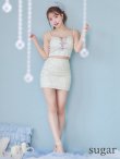 画像7: XSサイズあり【ROBE de FLEURS/ローブドフルール】フェザーレース/ ミニリボン/ セットアップ/ タイト/ ミニドレス/ キャバドレス[OF2] (7)