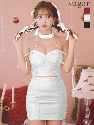 XSサイズあり【ROBE de FLEURS/ローブドフルール】ラメニット/ リボン