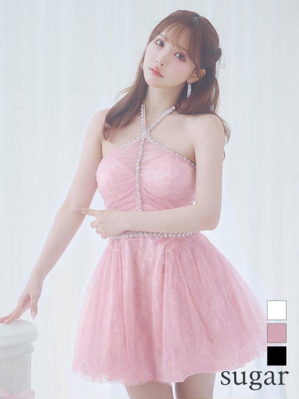 画像18: XSサイズあり【ROBE de FLEURS/ローブドフルール】バレエコア/ ラメチュール/ ビジュー/ フレア/ ミニドレス/ キャバドレス[OF08] (18)