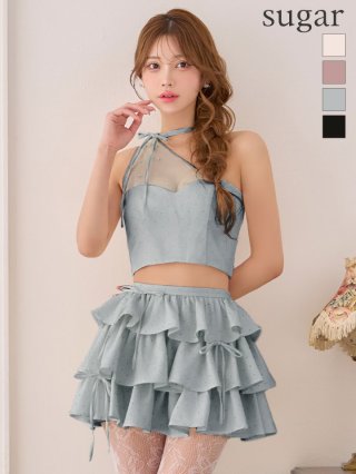 AR21316＊バックビジューワンショルダードレスcgyS 肩デザイン：ミニ【ワンショルダー】 - sugar