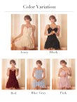 画像40: 【予約商品/11月中旬発送予定】【ROBE de FLEURS/ローブドフルール】バストリボン/ フリル/ キャミ/ ラメ/ シフォン/ レース/ Aライン/ フレア/ ミニドレス/ キャバドレス[OF08] (40)