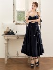 画像17: XSサイズあり【ROBE de FLEURS/ローブドフルール】サテン/ ビジュー/ フレア/ ミディアムドレス/ キャバドレス[OF2] (17)